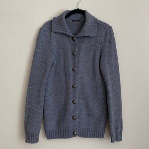 Sisley Military Grey Sweater Button Up Cardigan